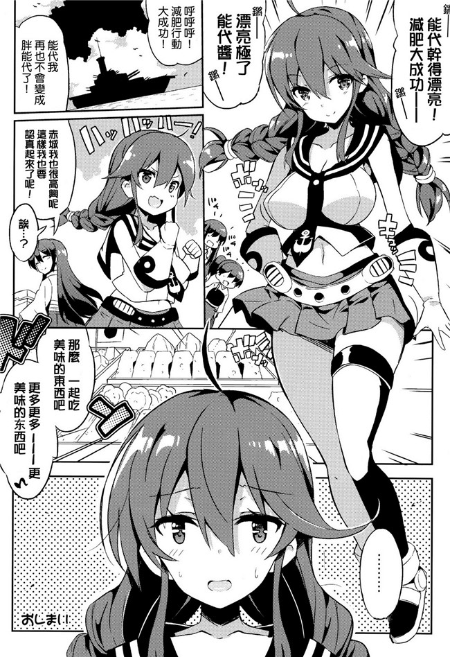 (C87)[无毒汉化组]黑丝少女漫画之能代頑張ってダイエットします!